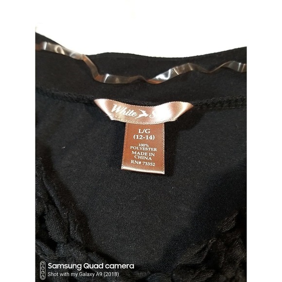 WHITE Stag Black Knotted Detail Top Large - Picture 2 of 7